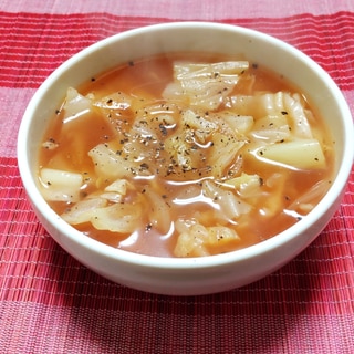 スープレシピ♪キャベツと玉ねぎのトマトスープ〜